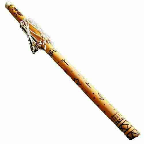 Погремушка Rainstick Shaman из бамбука, ручная работа с норвежскими рунами Локи