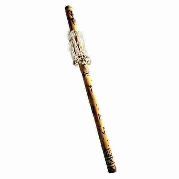 Погремушка Rainstick Shaman из бамбука, ручная работа с норвежскими рунами Локи