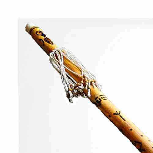 Погремушка Rainstick Shaman из бамбука, ручная работа с норвежскими рунами Локи