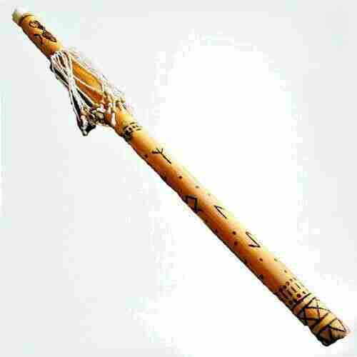 Погремушка Rainstick Shaman из бамбука, ручная работа с норвежскими рунами Локи
